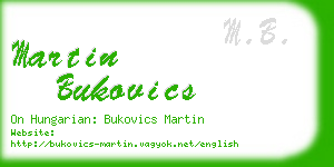 martin bukovics business card